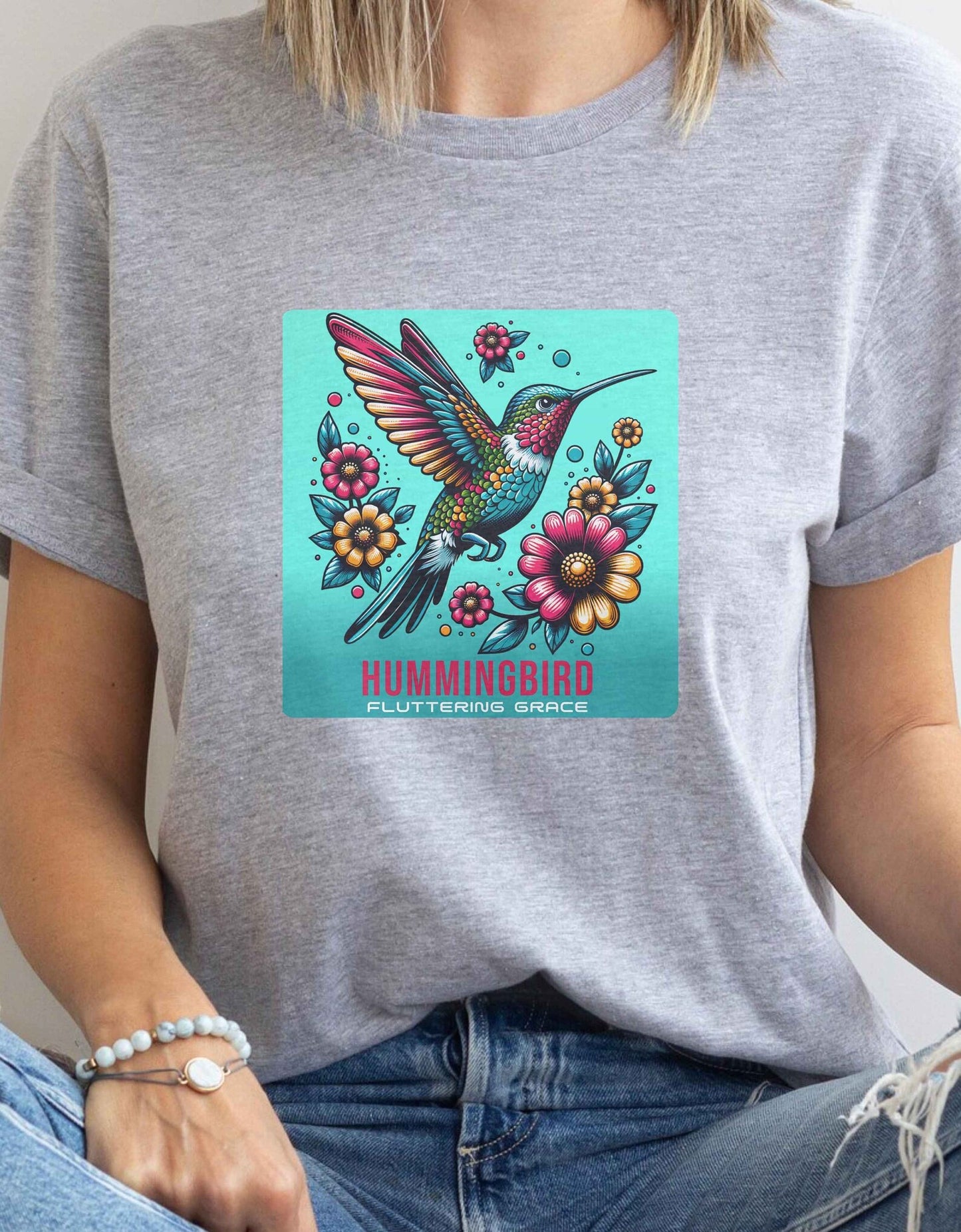 Kolibri Shirt, Blumen Shirt, Blumen Shirt, Vogelliebhaber, inspirierendes T-Shirt, Selbstpflege T-Shirt, Positivität Shirt, Meditation T-Shirt