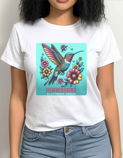 Hummingbird Shirt, Floral Shirt, Flower Shirt, Bird Lover, Inspirational T Shirt, Self Care T Shirt, Positivity Shirt, Meditation T Shirt