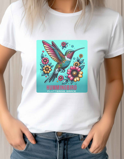 Hummingbird Shirt, Floral Shirt, Flower Shirt, Bird Lover, Inspirational T Shirt, Self Care T Shirt, Positivity Shirt, Meditation T Shirt