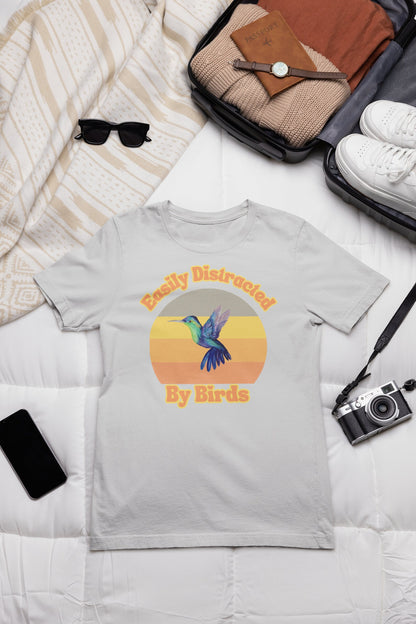 Kolibri Shirt, Abgelenkt von Vögeln, Vogelbeobachtungsshirt, Lustiges Geschenk für Vogelbeobachter, Retro Vintage Vögel, Vogelliebhaber Shirt