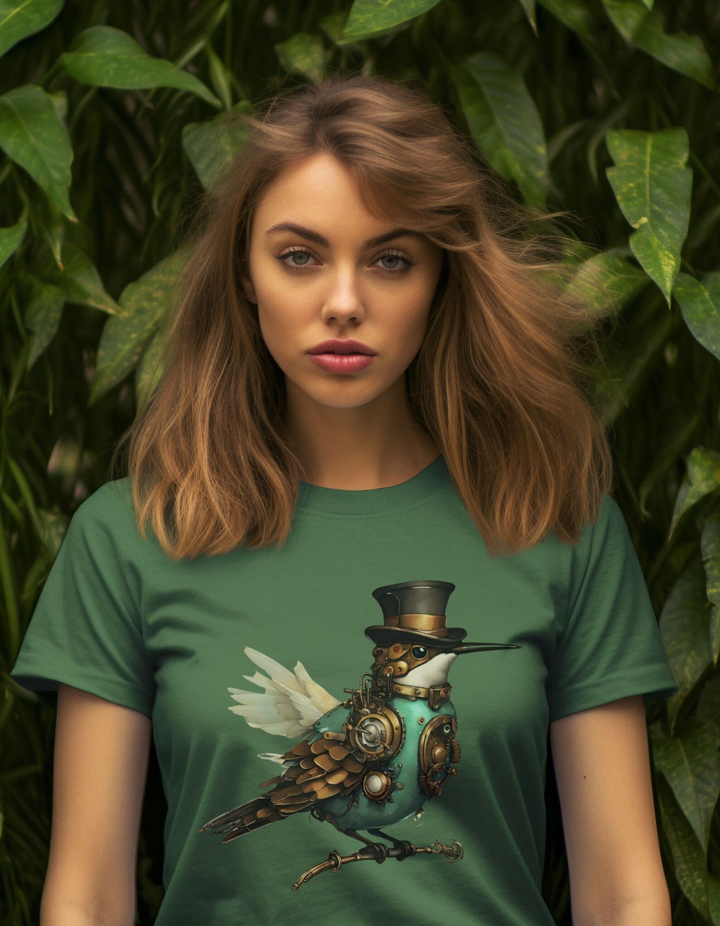 Colibri t-shirt tee-shirt mignon mouche steampunk adorable beau métal nature jardin hummer petite amie famille heureuse amis engrenages t-shirt