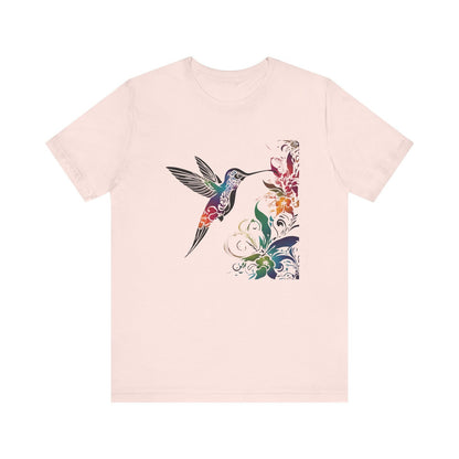 Buntes Kolibri T-Shirt, Damen Shirt, Frühling Sommer Vögel T-Shirt, Vogel Liebhaber T-Shirt, Wildtier Tier Shirt, Geschenke für Sie, Lebendiges T-Shirt