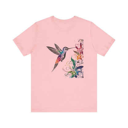 Buntes Kolibri T-Shirt, Damen Shirt, Frühling Sommer Vögel T-Shirt, Vogel Liebhaber T-Shirt, Wildtier Tier Shirt, Geschenke für Sie, Lebendiges T-Shirt