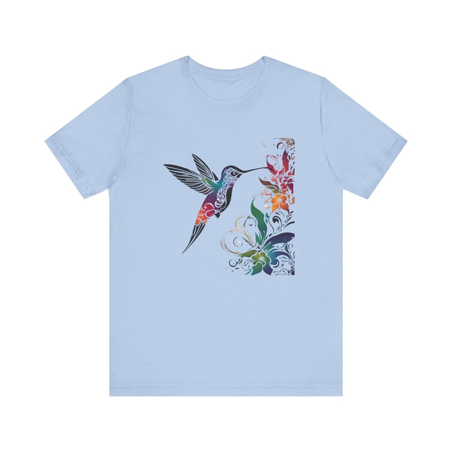 Colorful Hummingbird TShirt, Women's Shirt, Spring Summer Birds T-Shirt, Bird Lovers Tee, Wildlife Animal Shirt, Gifts for Her, Vibrant Tee