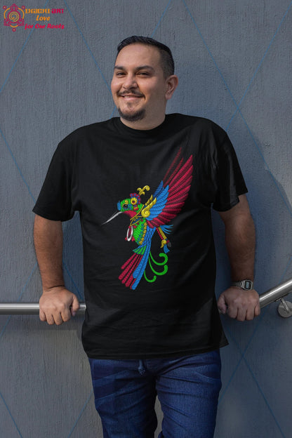 Kolibri Shirt Azteken Kunstdruck Kolibri Druck mexikanisches T-Shirt Kolibri Geschenke mexikanisches Shirt Männer Vogel Shirt Männer regalo para hombre