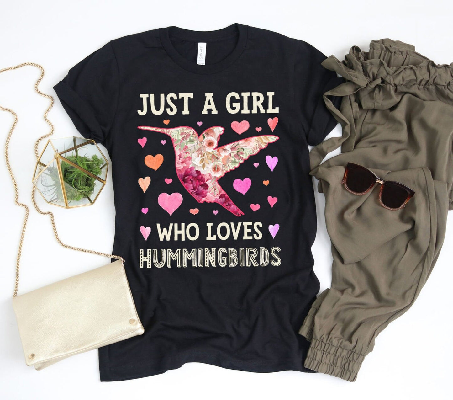 Just a Girl Who Loves Hummingbirds Shirt / Hummingbird Shirt / Hummingbird Gifts / Flower Floral / Humming Bird Gift