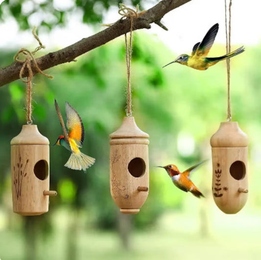 Handcrafted Hummingbird House - Eco-Friendly Nesting Shelter - Perfect for Garden Decor