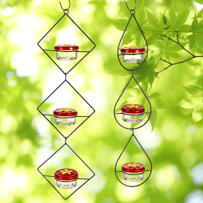 Unique Hanging Glass Hummingbird Feeder - Premium Garden Decor, Perfect Gift for Bird Lovers