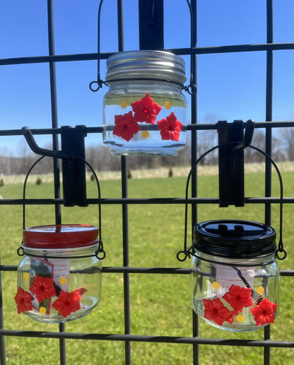 Beautiful HUM-Ble Beginnings™ 8oz Hummingbird Feeder Mason Jar w/Three Ports