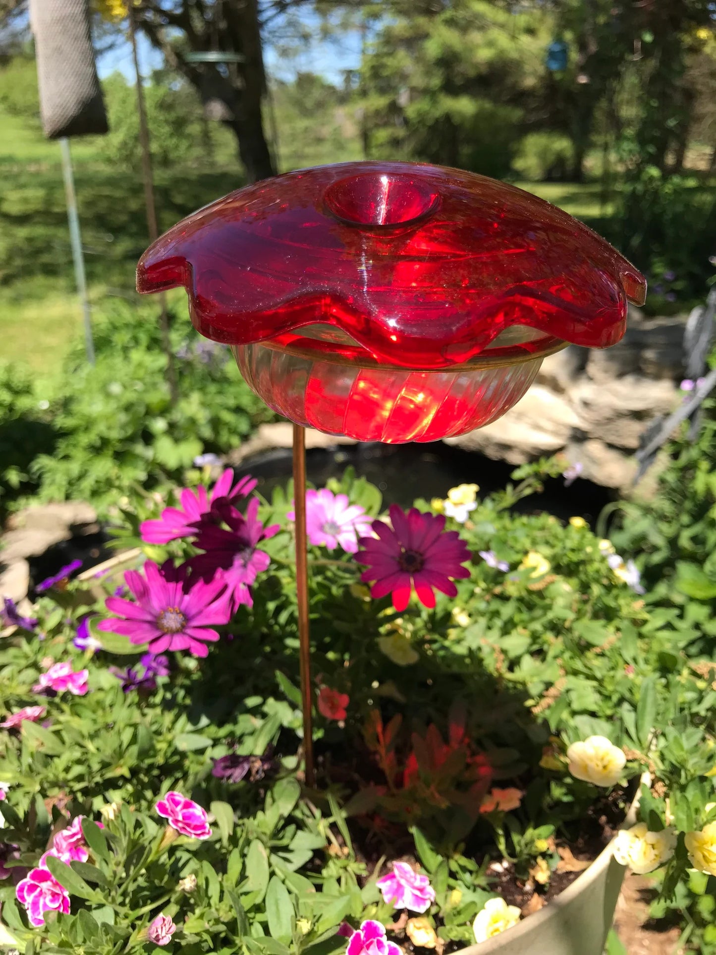 Flower Pot Hummingbird Feeder