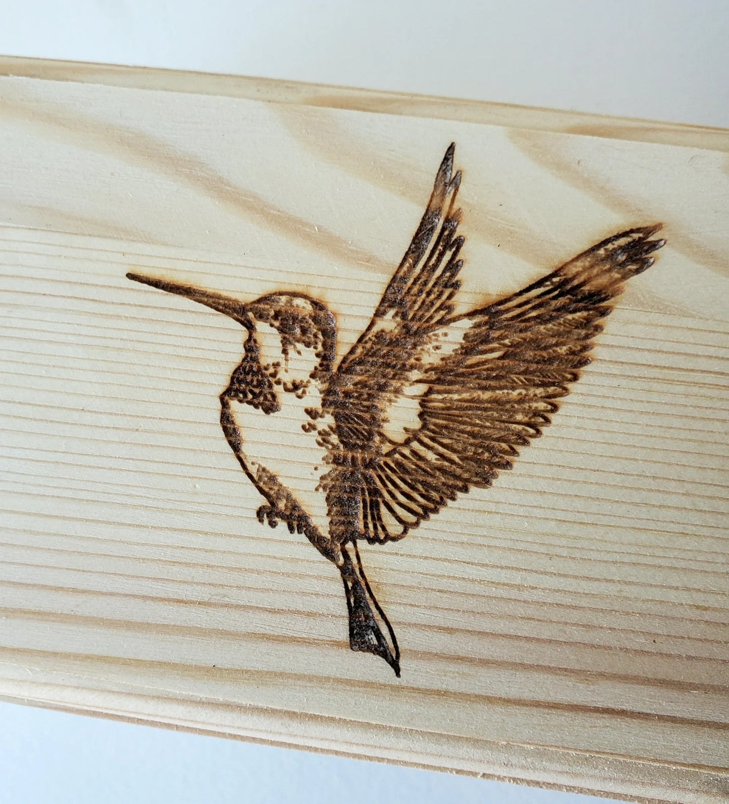 Hummingbird Latched Wooden Bo, Free Engraved Personalization, Garden Lover Gift