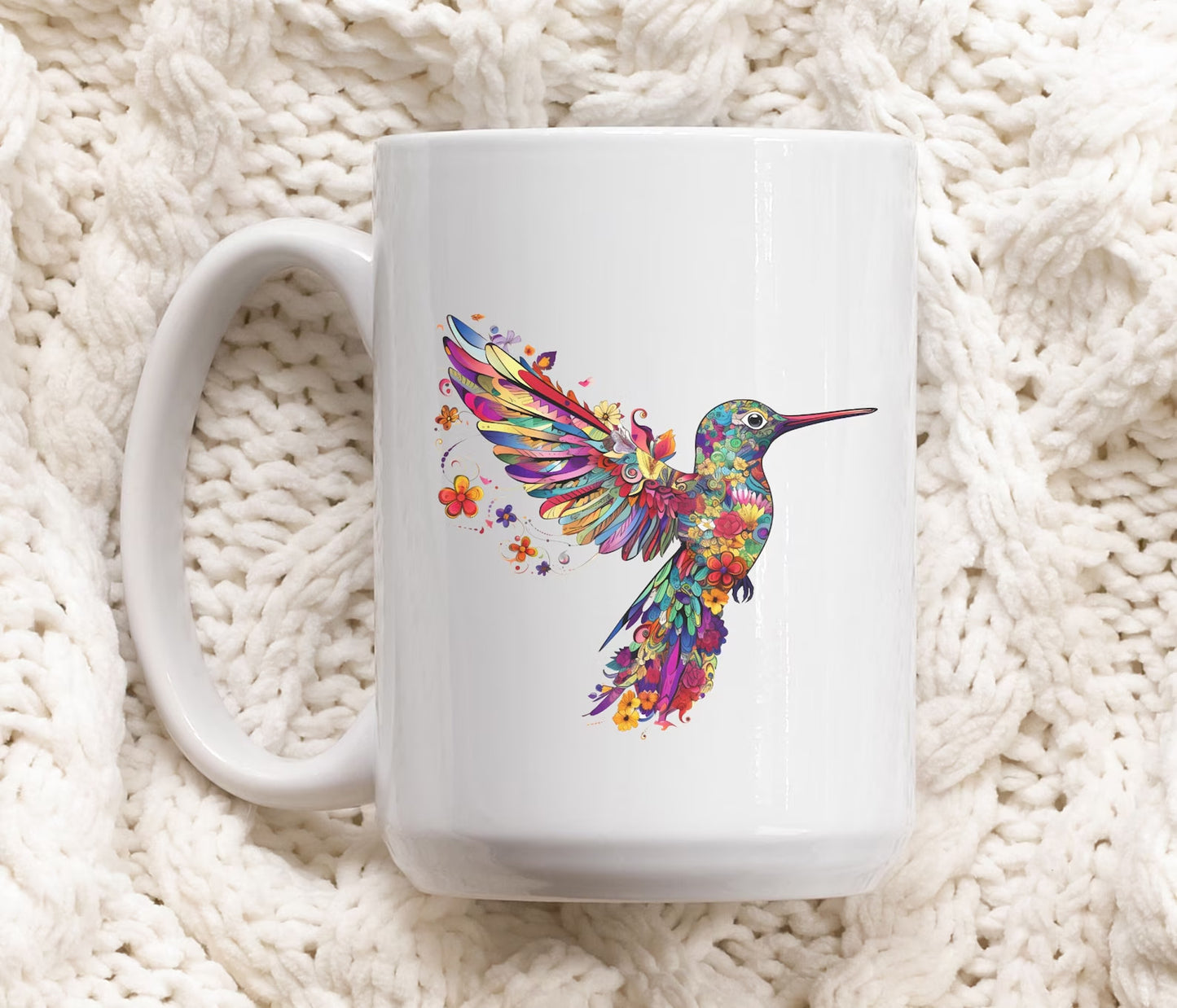 Kolibri-Kaffeetasse | Kolibri-Tasse | Handgemachte Kolibri-Tasse | Kolibri-Geschenk | Sublimations-Tasse-Design | Kolibri-Geschenke