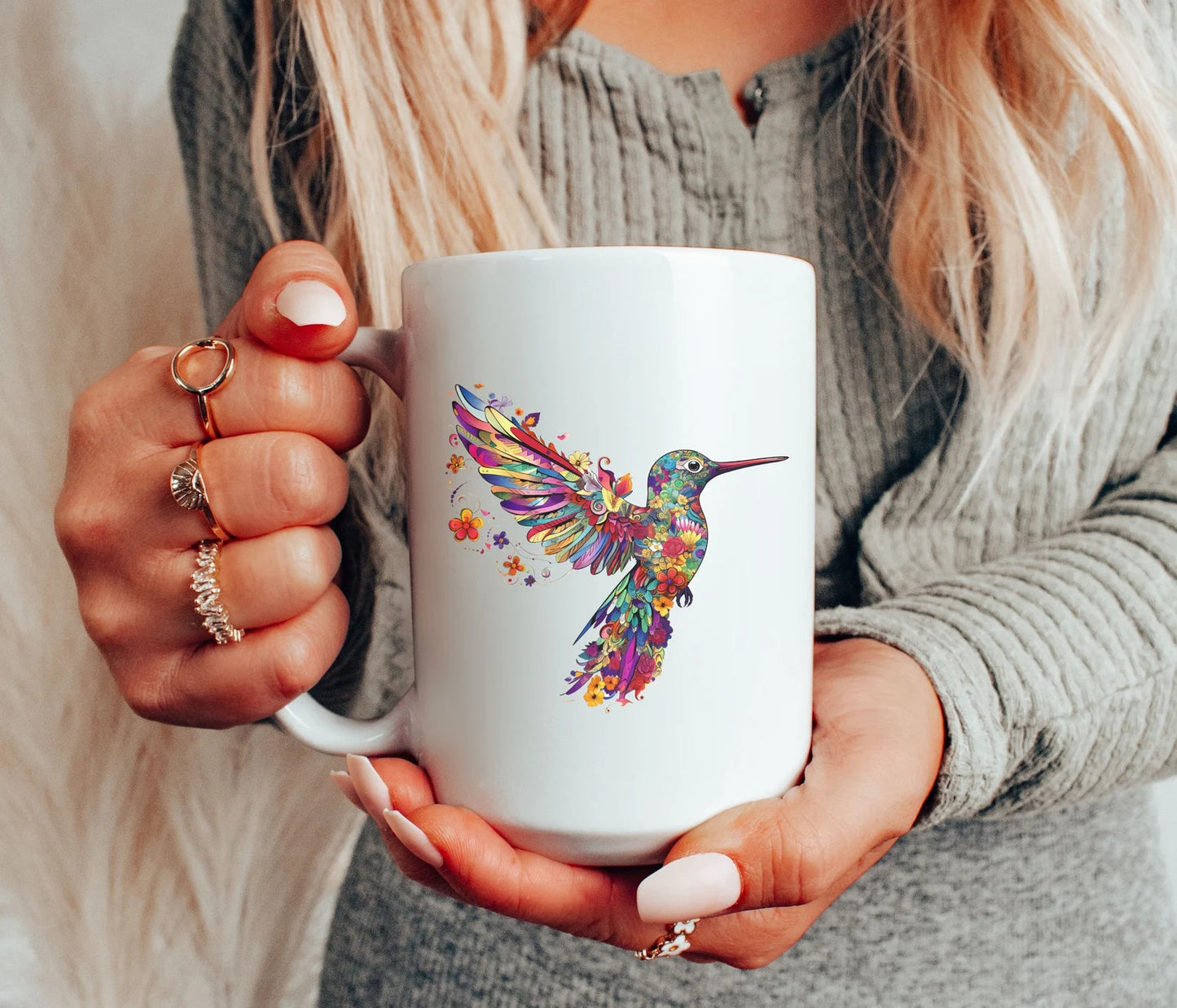 Kolibri-Kaffeetasse | Kolibri-Tasse | Handgemachte Kolibri-Tasse | Kolibri-Geschenk | Sublimations-Tasse-Design | Kolibri-Geschenke