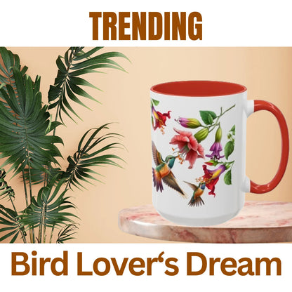 Cadeau de tasse à café de colibri, cadeau d’amoureux d’oiseaux, amoureux de la nature, cadeau d’oiseaux, tasse d’observation des oiseaux, cadeau d’amoureux des oiseaux