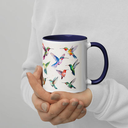 Hummingbird Mug, Hummingbird Gift for mom, women or Birdwatcher, Colorful Bird Coffee Cup,