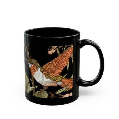 Nature inspired ceramic mug, vibrant hummingbird and flower design, making it the perfect garden themed coffee cup for her, gift for mom