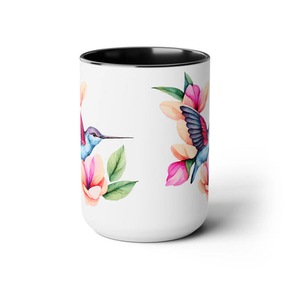 Whimsical Hummingbird Coffee Cup, 15oz