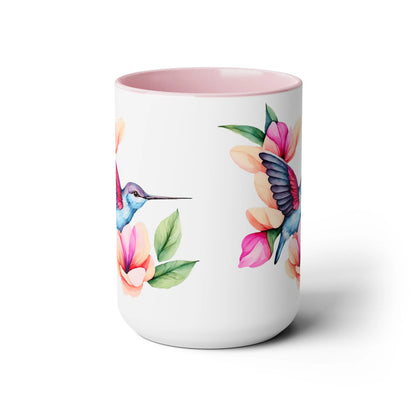 Whimsical Hummingbird Coffee Cup, 15oz