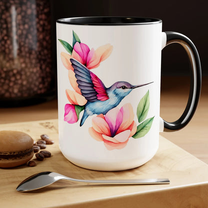 Tasse à café fantaisiste colibri, 15 oz