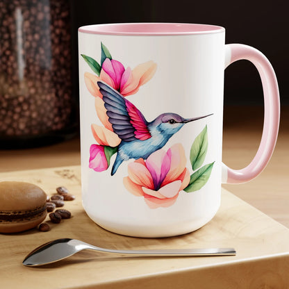 Whimsical Hummingbird Coffee Cup, 15oz