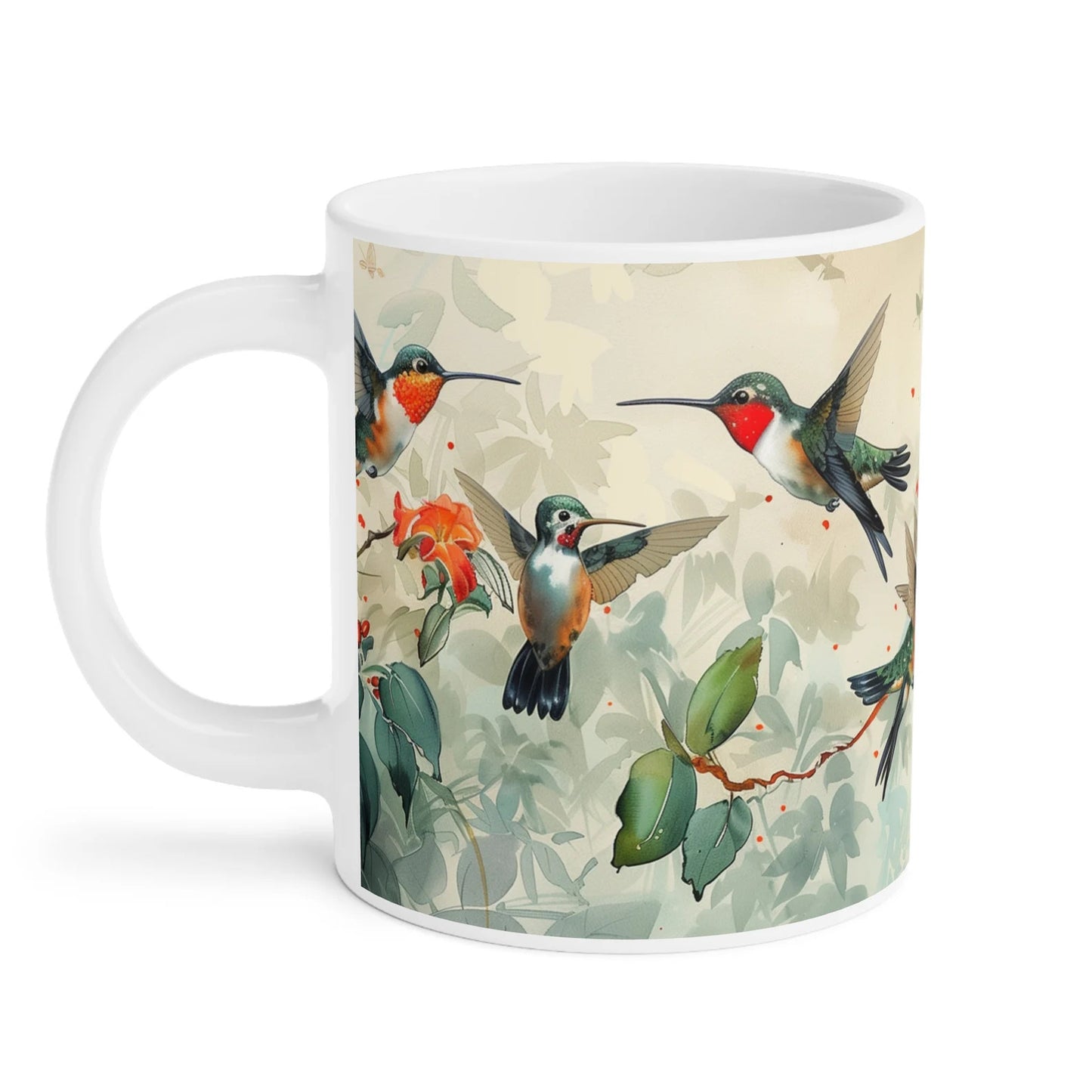 Hummingbird Mug, Bird Decor, Pretty Bird Mug, Hummingbird Coffee Cup, Pet Hummingbird, Gift Mugs, Bird Gift Mug, Colourful Mug