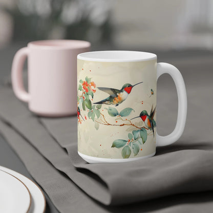 Hummingbird Mug, Bird Decor, Pretty Bird Mug, Hummingbird Coffee Cup, Pet Hummingbird, Gift Mugs, Bird Gift Mug, Colourful Mug