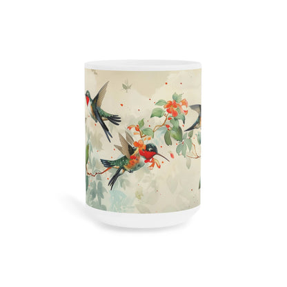 Hummingbird Mug, Bird Decor, Pretty Bird Mug, Hummingbird Coffee Cup, Pet Hummingbird, Gift Mugs, Bird Gift Mug, Colourful Mug