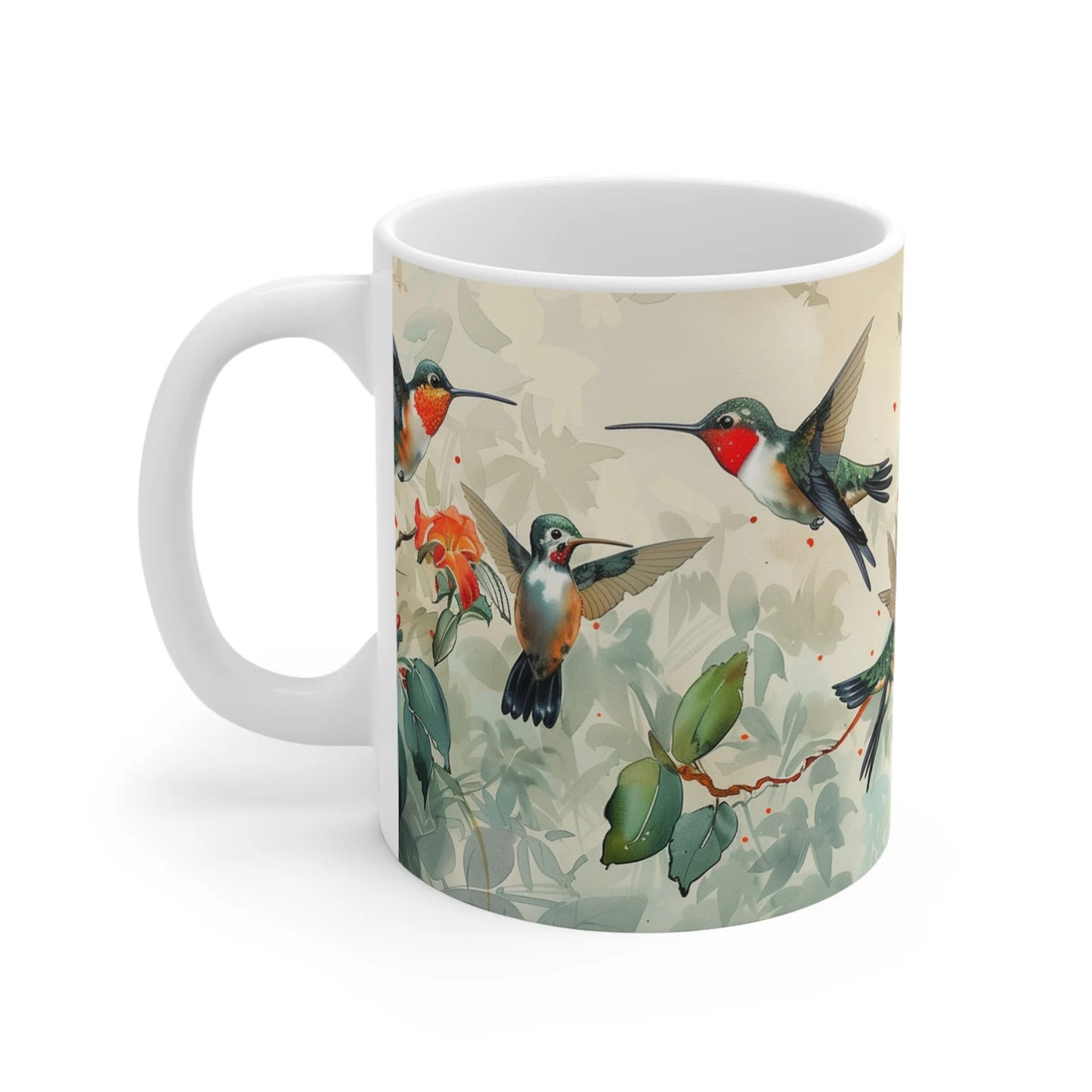 Hummingbird Mug, Bird Decor, Pretty Bird Mug, Hummingbird Coffee Cup, Pet Hummingbird, Gift Mugs, Bird Gift Mug, Colourful Mug