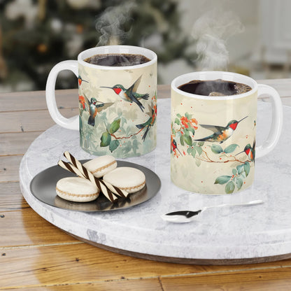 Kolibri-Tasse, Vogel-Dekor, hübsche Vogel-Tasse, Kolibri-Kaffeetasse, Haustier-Kolibri, Geschenkbecher, Vogel-Geschenk-Tasse, bunte Tasse